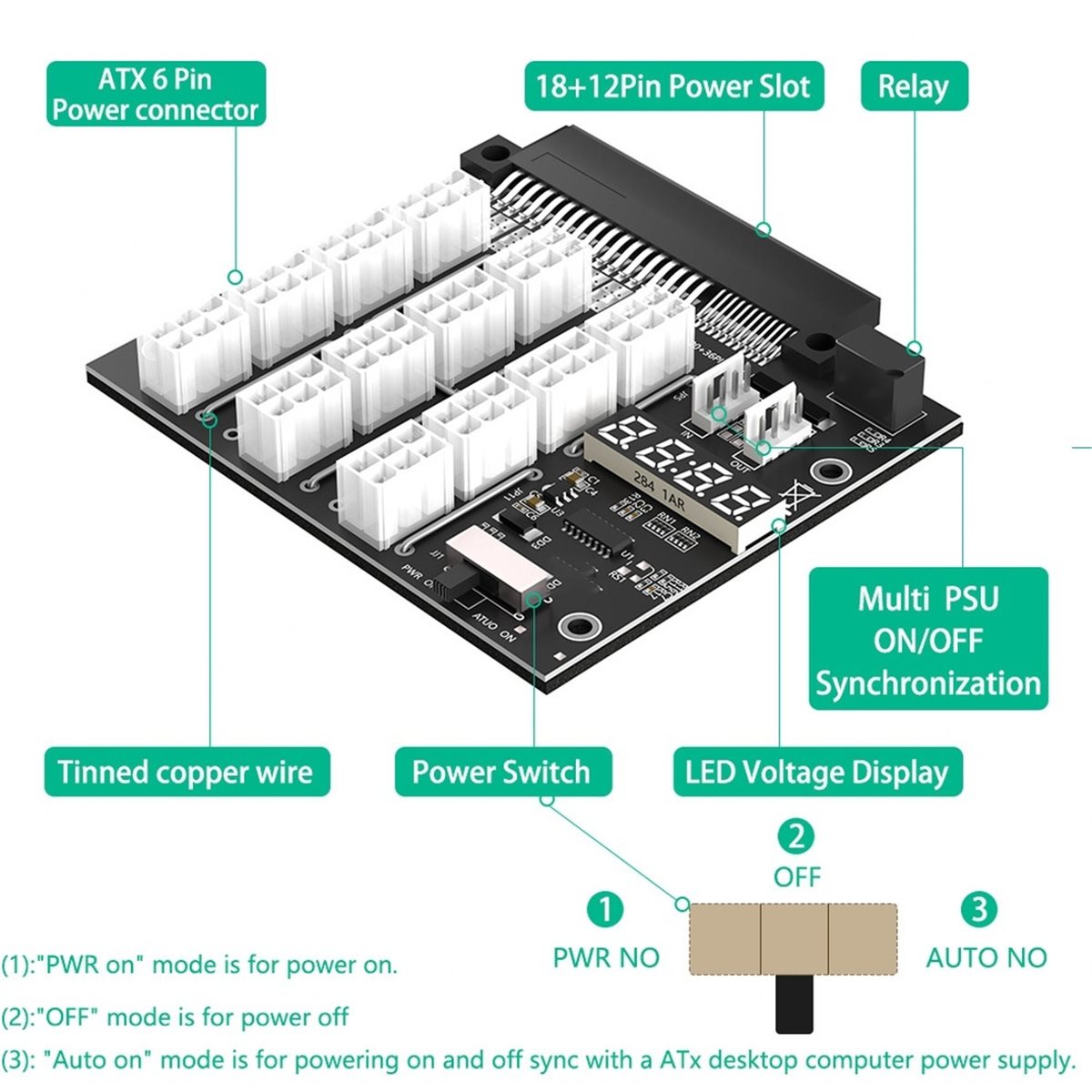 M05K 12 Ports PCIe 6Pin Connec - 2400W Server Psu Breakout Board review and price