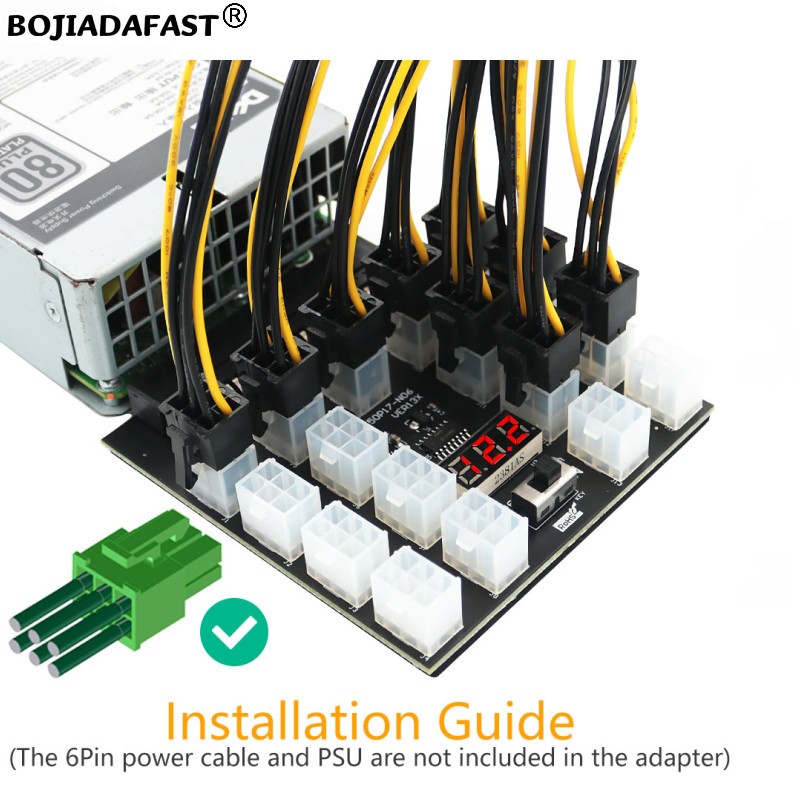 17 Ports PCIe 6Pin Connector S - 2400W Server Psu Breakout Board review and price