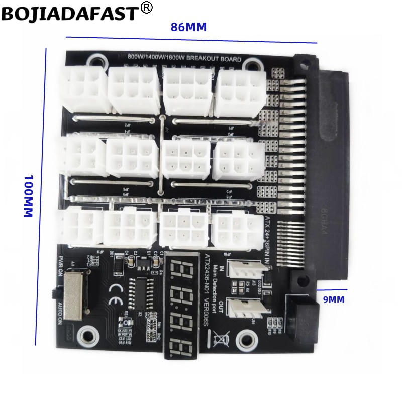 12 Ports PCIe 6Pin Connector B - 2400W Server Psu Breakout Board review and price